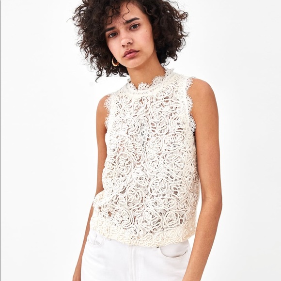 ZARA lace zipper top - Picture 3 of 4